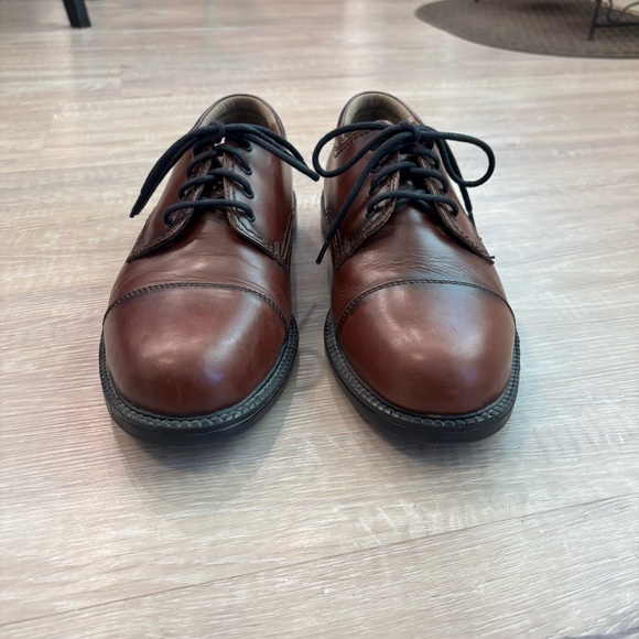 G.H. Bass & Co Webster Brown Leather Cap Toe Oxford Dress Shoes Lace Up Size 10W - Picture 2 of 9